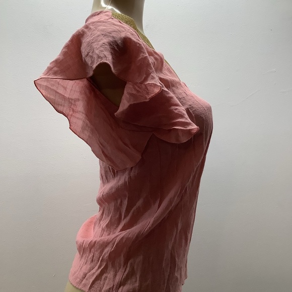 Madison Size XS Pink Blouse with Gold Trim. New With Tags - Picture 4 of 6